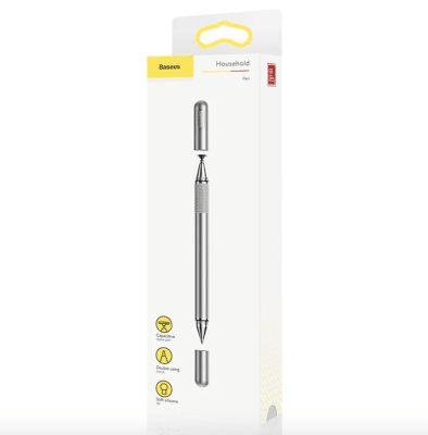 Lapiz Capacitivo Household Pen Lapicera Baseus Plateado2