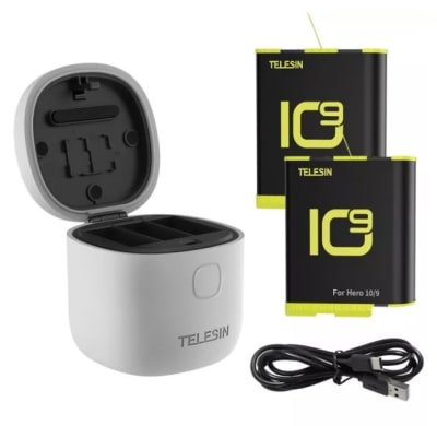 Cargador Portatil + 2 Baterias Telesin Allin Box Gopro 9/106