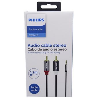 Cable Audio RCA a Plug 3.5mm Philips 1.2 Mts SWA4111