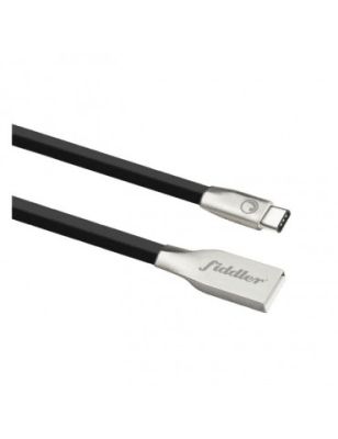CABLE PLANO TIPO C 2.0A NEGRO FIDDLER1