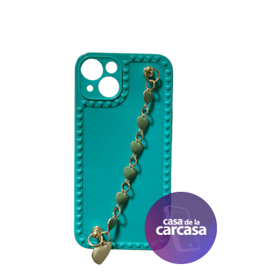 Carcasa Strap Turquesa Corazon iPhone 131