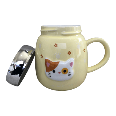 Mug Tazon Gatito Amarillo2