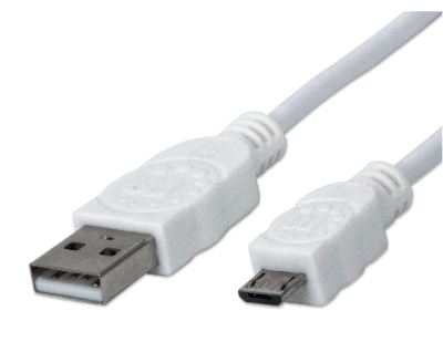 CABLE MANHATTAN USB A MACHO - MICRO B MACHO 1.8M BLANCO1