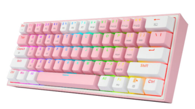 Teclado Mecanico Redragon Fizz Pro Rosado/Blanco3