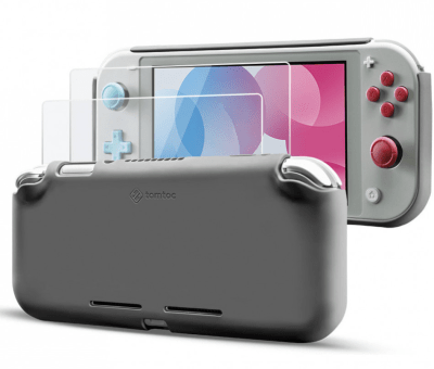 Tomtoc Carcasa Silicona Nintendo Switch Lite Gris4