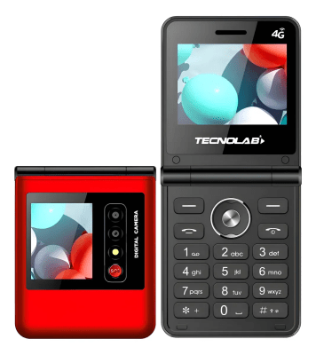 Telefono Senior 4G Doble Tapa Rojo Tecnolab TL709