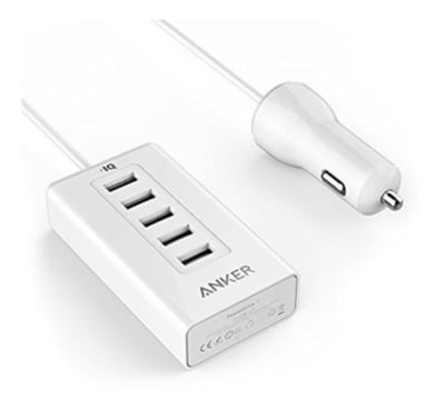 CARGADOR AUTO 5 PUERTOS USB ANKER1