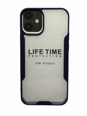 Carcasa Transparente Mate Borde Azul  iPhone 12 Mini2