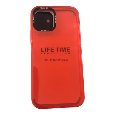Carcasa iPhone 12/12 Pro Transparente Color Rojo1