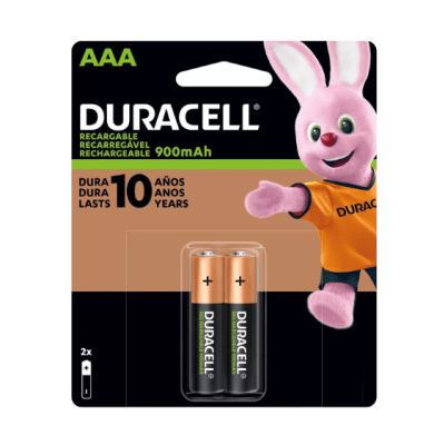 Pilas Recargables Pack 2 AAA Duracell 900 mAh