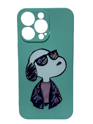 Carcasa Snoopy Gafas Verde iPhone 13 Pro1