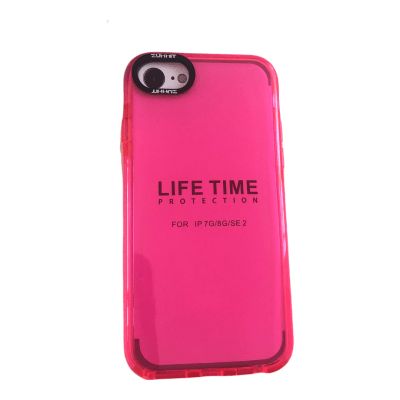 Carcasa iPhone 7/8/SE 2020 Transparente Color Rosa Fluor1