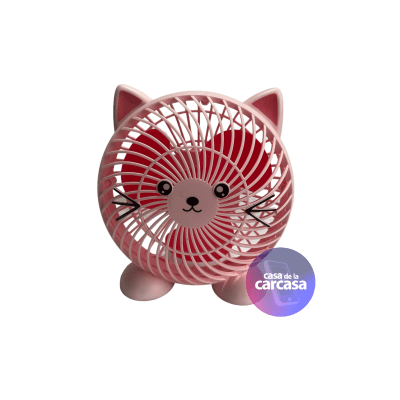 Ventilador Gatito Mini Fan Recargable 1 Bateria Rosado1