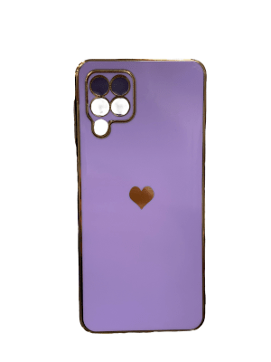 carcasa a22 4g corazones morado