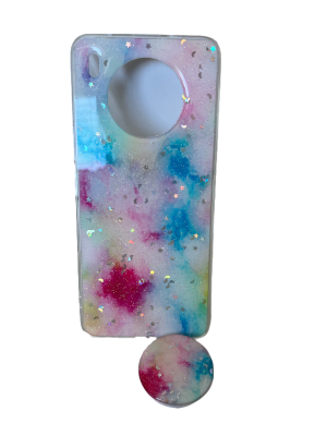 CARCASA NOVA 8I ARCO IRIS POP SOCKET CELESTE