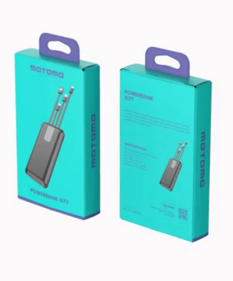 Power Bank 10000 mah Motomo G77 Negro