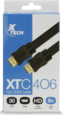 XTECH 406 CABLE PLANO HDMI 1.8 MTS1