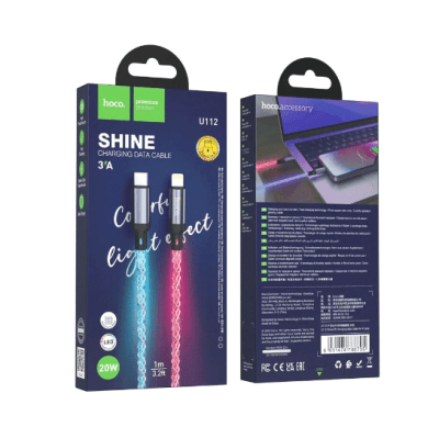 Cable Hoco U112 Tipo C-Lightning 3A 20W Led3
