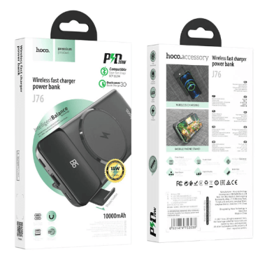 Hoco J76 10000 mAh Wireless Fast Charger Negro1