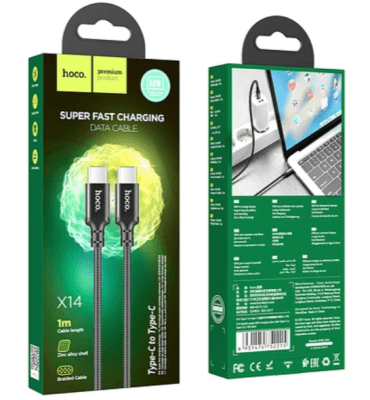 Cable Tipo C-C Super Carga 60W Negro Hoco X144