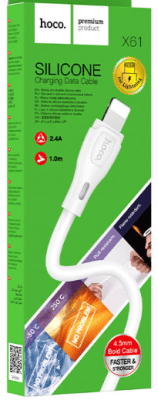 Cable iPhone 2.4A 1Mt Blanco Hoco X611