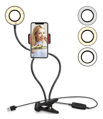 Aro de Luz Professional Live Stream con soporte para celular2