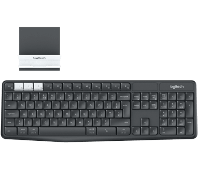 Teclado LOGITECH inalambrico y Bluetooth k375s + soporte celular1