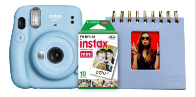 Kit Mini 11 Instax Fujilim Sky Blue + Film 10 + Album1