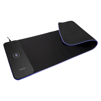 Mouse Pad XL Philips Luces RGB Cargador Inalámbrico SPL6041