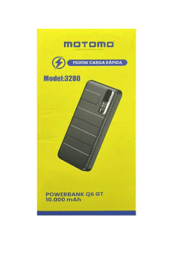 Power Bank 10.000 mAh Q6 GT Motomo Negra2