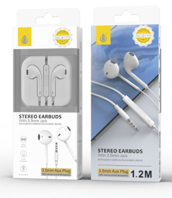Audifonos Stereo Earbuds 3.5mm One Plus Blanco NC31701