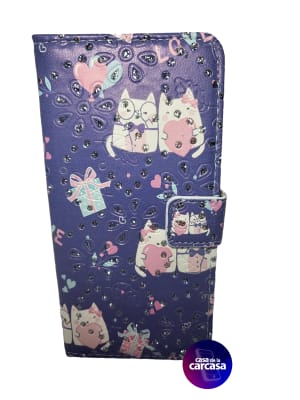 CARCASA FLIP COVER A54 5G GATOS AZUL1