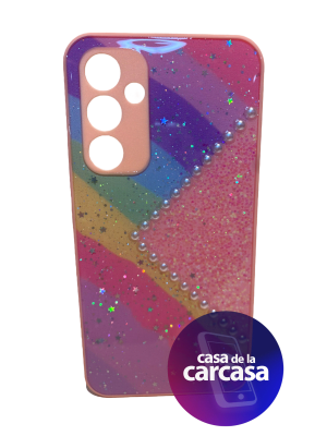 CARCASA A54 GLITTER ARCOIRIS1