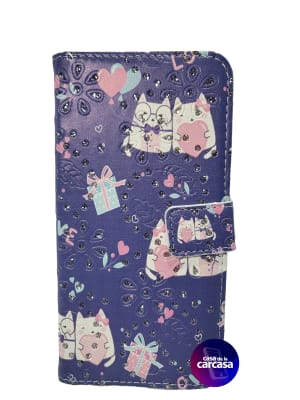 CARCASA FLIP COVER A24 GATOS AZULES1