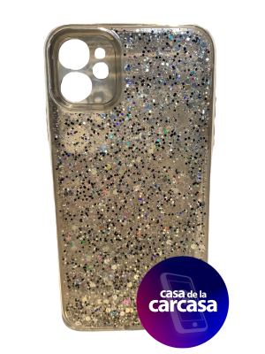 CARCASA IP11 GLITTER PLATEADO1