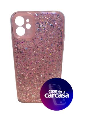 CARCASA IP11 GLITTER ROSADO1