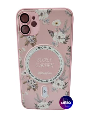 Carcasa Floral Magsafe iPhone 11 Rosado3