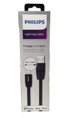 Cable iPhone Philips 1.8mt Negro Goma1