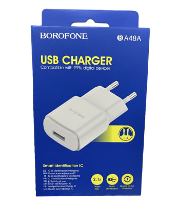 Cargador USB Charger Borofone A48A Blanco1
