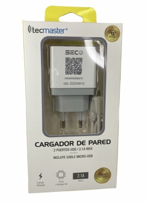 Tecmaster Cargador 2 puertos USB2