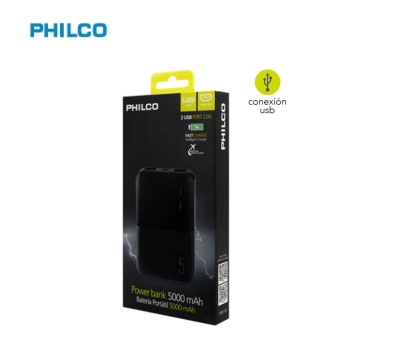 Philco Power Bank 2.0 5000 Mah Negro1