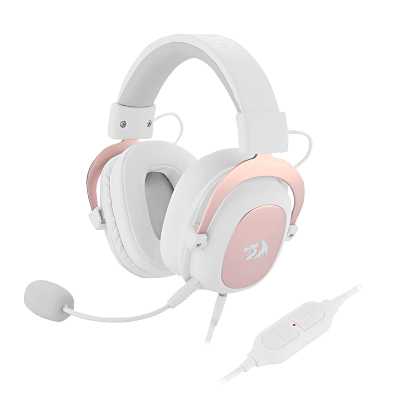 Audifono Redragon Zeus 2 Blanco/Rosa Gamer H510W1