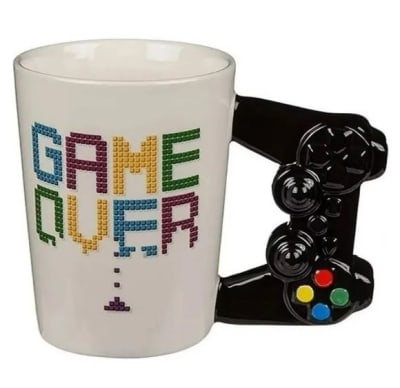 Tazon Gamer Ceramica control negro 33