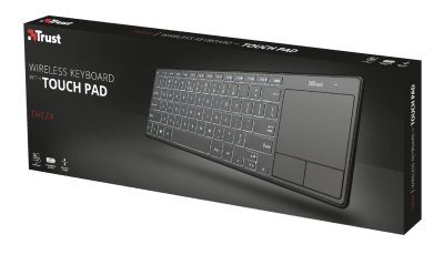Teclado inalámbrico TRUST con panel táctico THEZA PC SMART TV1