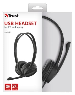 Trust Audifono con Microfono MAURO USB Headset1