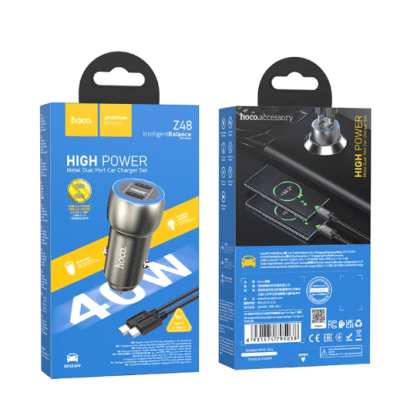 Cargador Auto Hoco Z48 40W + Cable C-C1