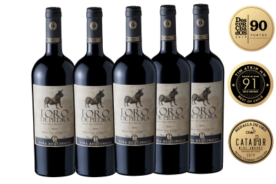 Caja 6 Botellas 750 cc Toro de Piedra - Merlot Caja 6 Botellas 750 cc Toro de Piedra - Merlot