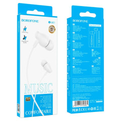 Audifonos In Ear Jack 3.5mm BM61 Borofone Color Blanco