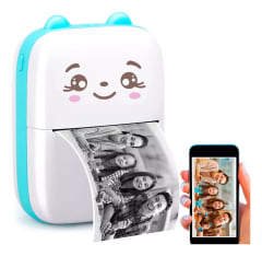 Mini Impresora Portátil Térmica Blanco y Negro BT Recargable