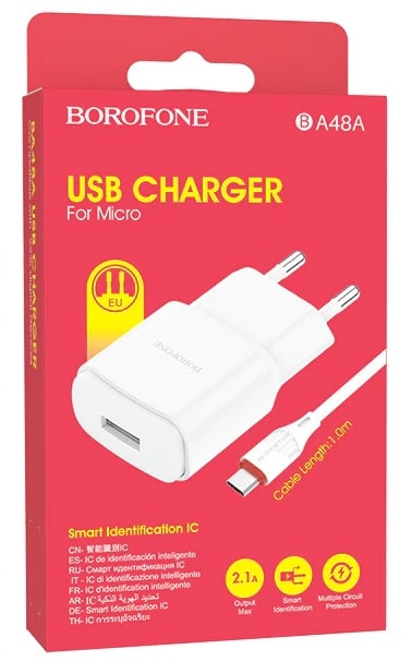 Cargador + Cable Micro Usb BA48A Borofone | MELITRONICS Zona Gamer